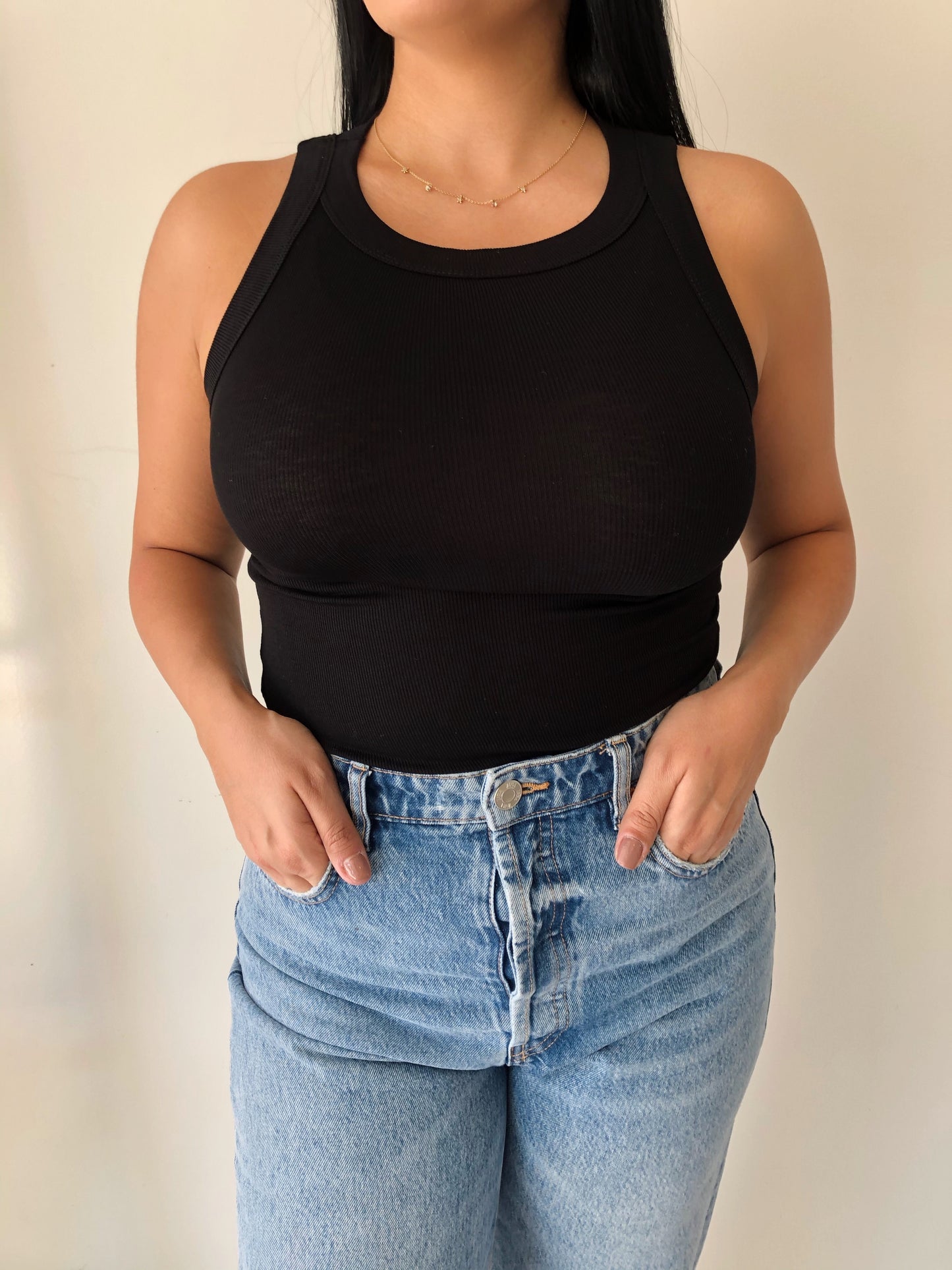 Venice Ribbed Tank (Black)