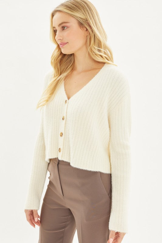 Ivory Cropped Cardigan - Final Sale