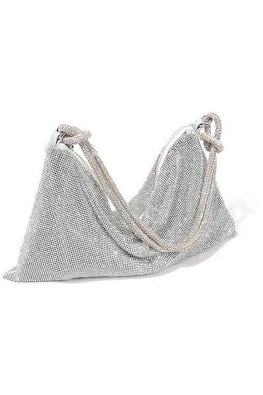 Knotted Starlight Rhinestone Bag (Silver)